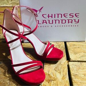 Chinese Laundry Bold Red Strappy Heels
